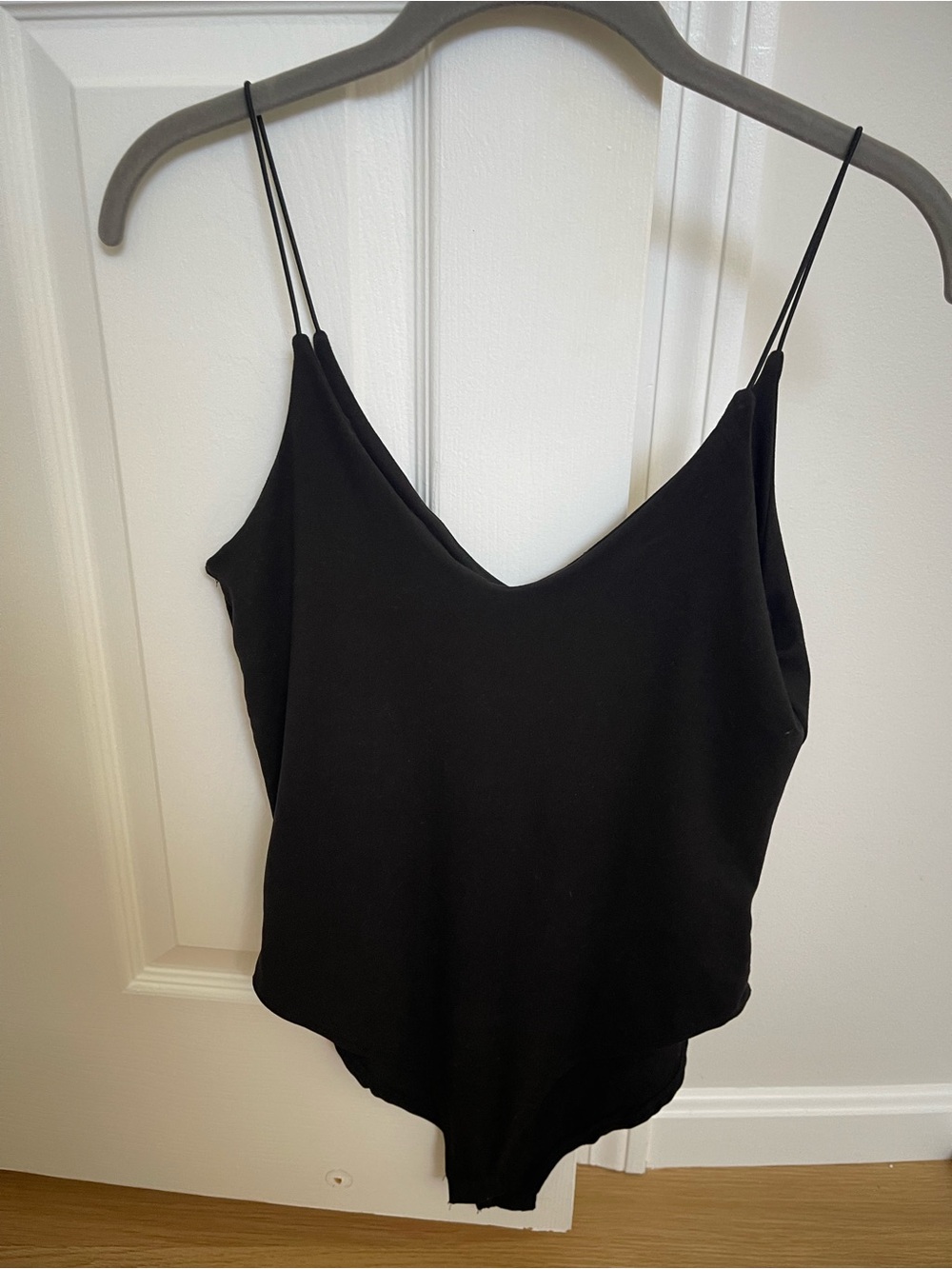 gaze Black V-Neck Spaghetti Strap Bodysuit